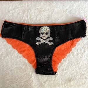 PINK Victoria’s Secret Halloween sequin lace hipster panty M